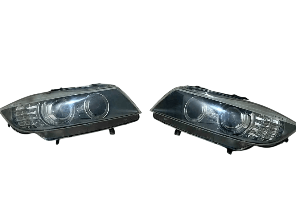 Used OEM BMW E90 3 Series LCI Xenon Headlights - Complete Left Set - Tested & Fully Functional (Right) - Macshap