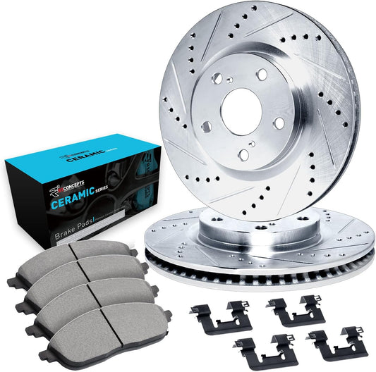 Front Ceramic Brake Pads & Rotors Kit for Mazda 6 (2014-2015) - Low-Dust, Quiet Performance - Complete Set w/Hardware