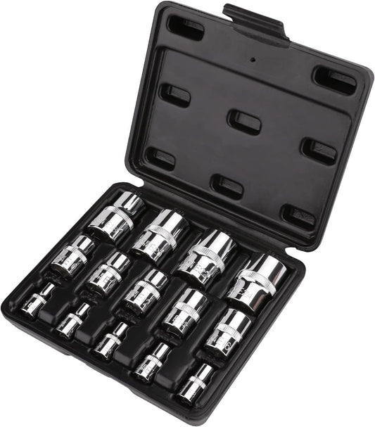 Set of sockets in a black tool case
